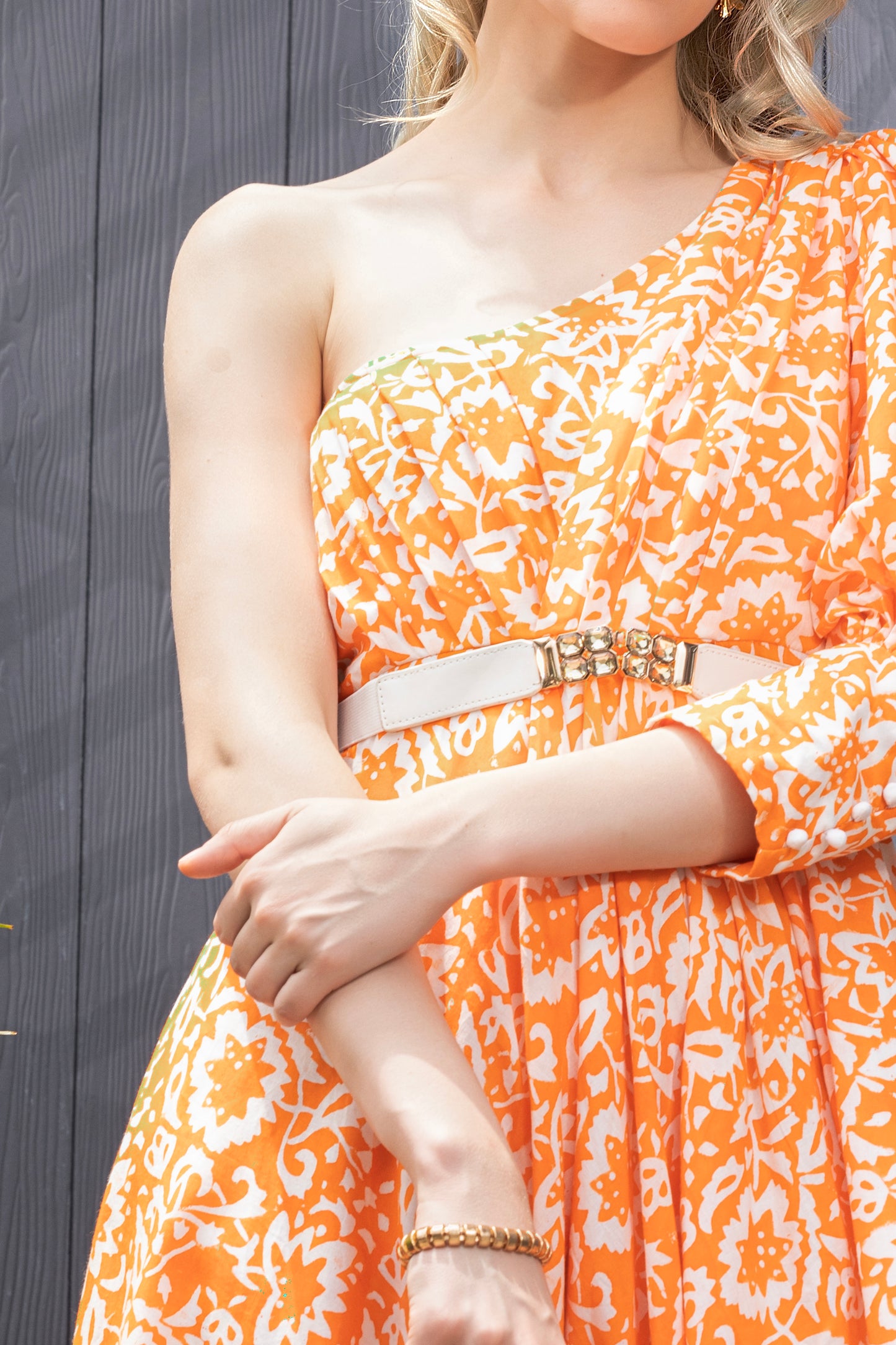 Tuscan Tangerine Fit & Flare Maxi Dress
