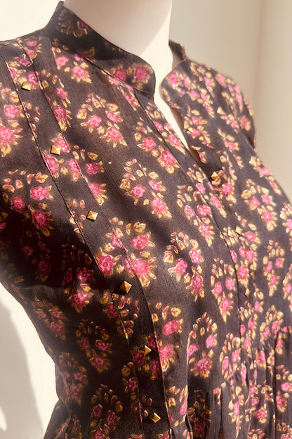 Vintage Petal Flare Cotton Kurti