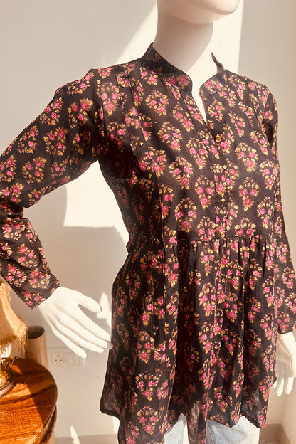 Vintage Petal Flare Cotton Kurti