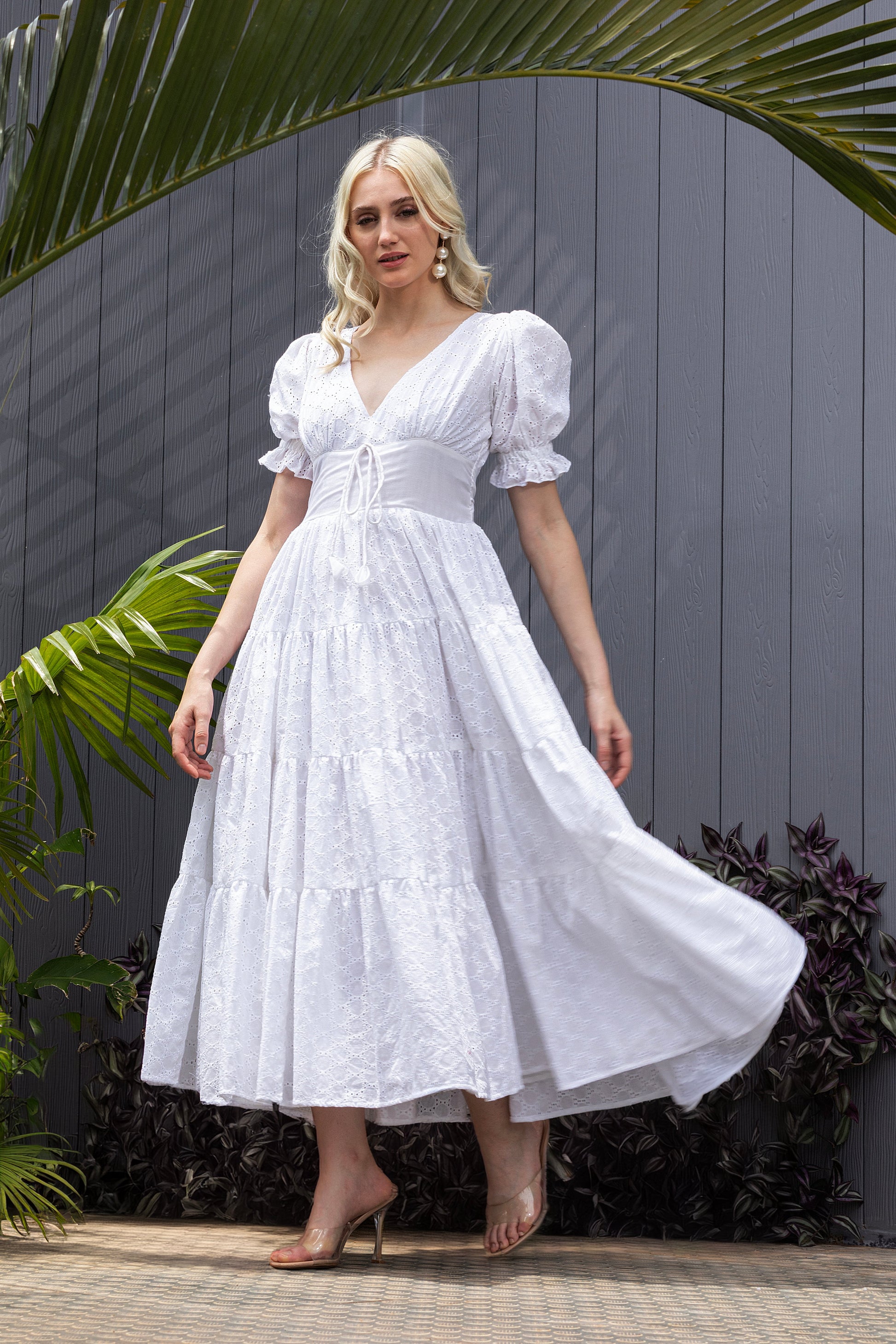 White House Fit And Flare White Cocktail Dress White Dresses