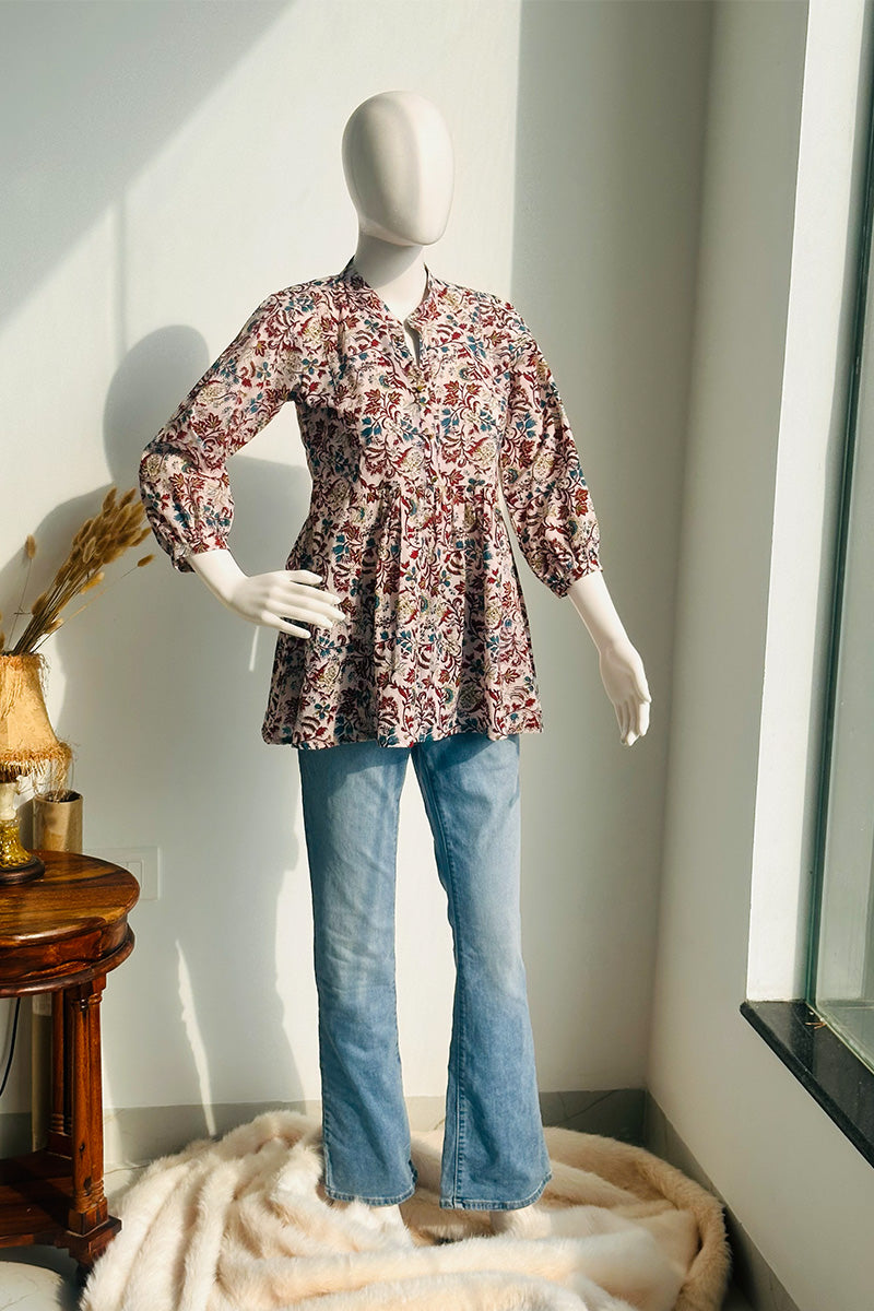 Gulbagh Cotton Peplum Top