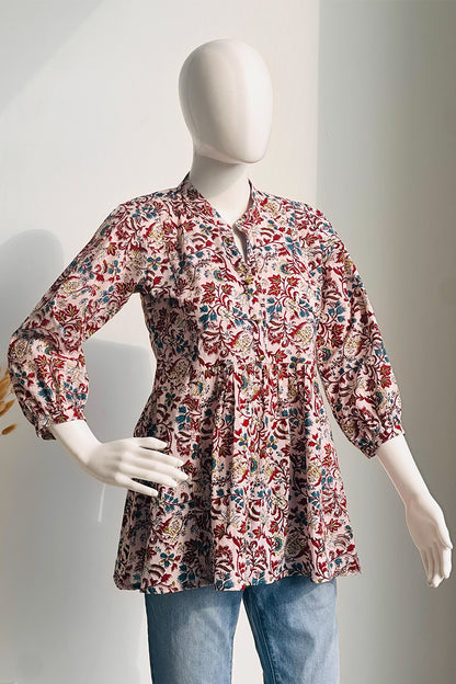 Gulbagh Cotton Peplum Top