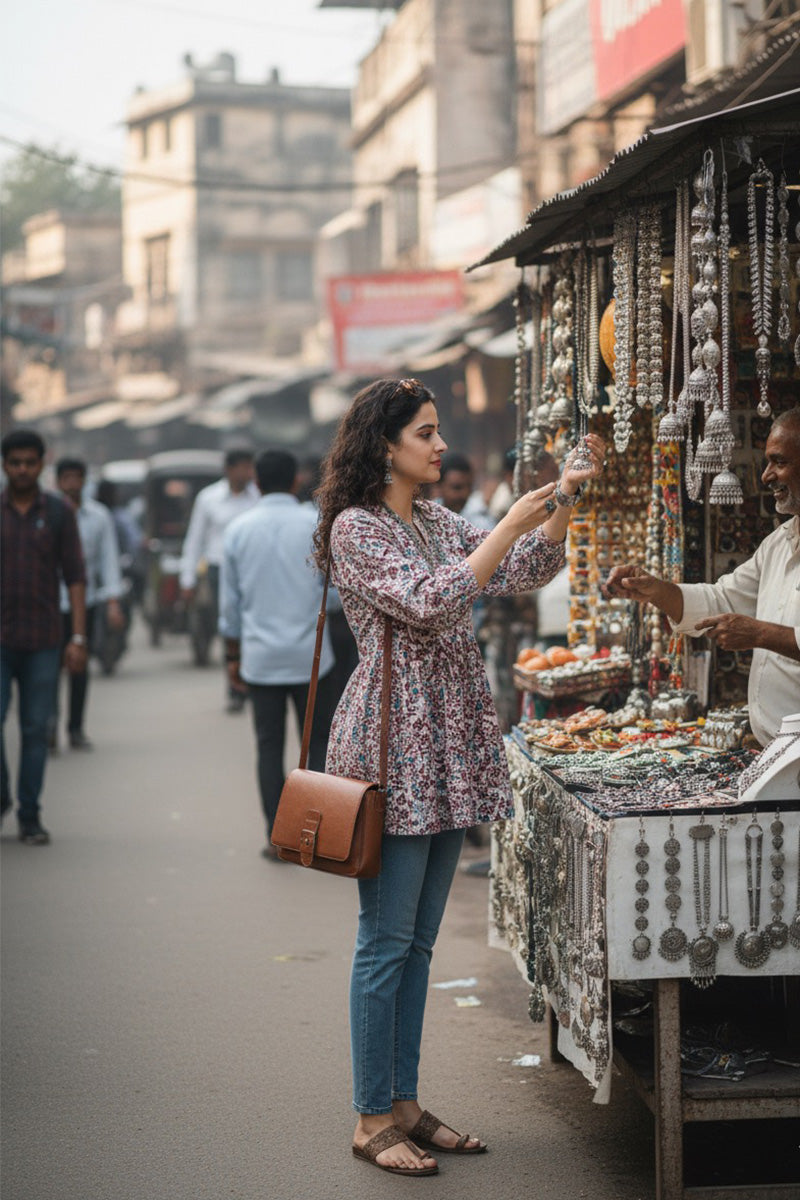 Gulbagh Cotton Peplum Top
