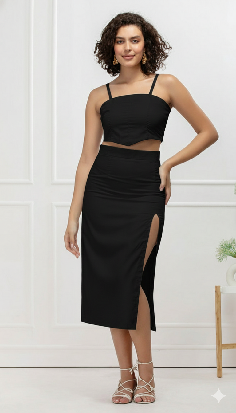 Winter Dew Customisable Crop Top & Skirt Coord Set