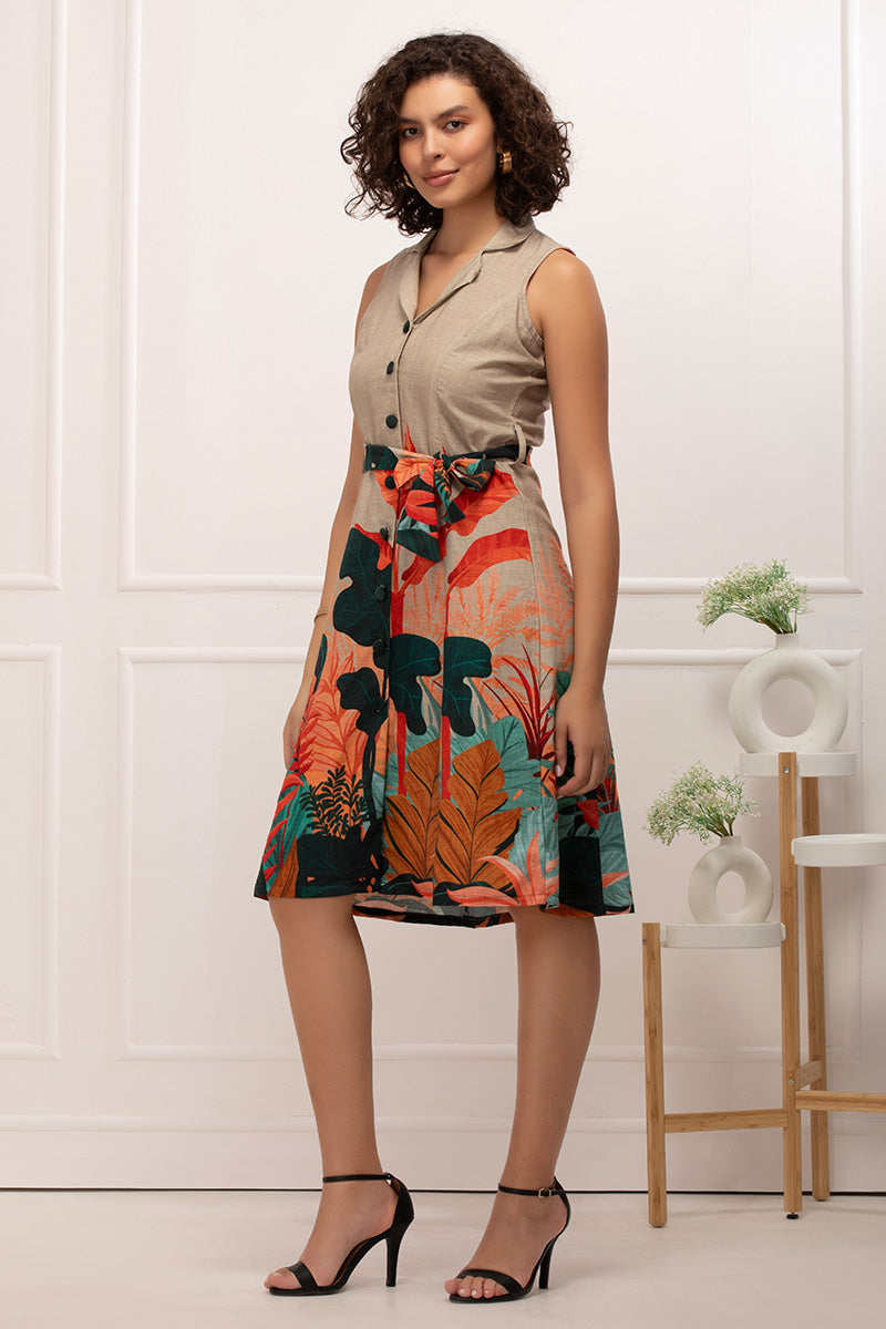 TropiLuxe Collared Shirt Dress