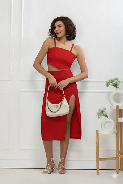 Winter Dew Customisable Crop Top & Skirt Coord Set