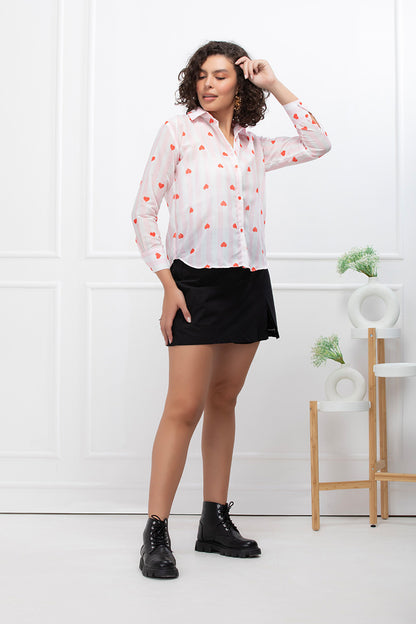 Berry Love Button Down Oversized Shirt