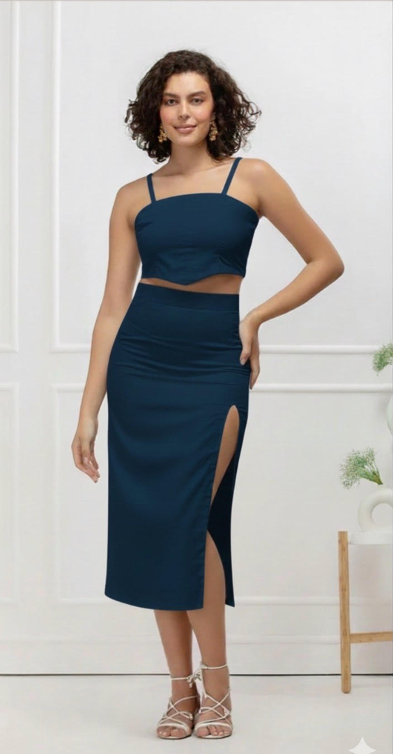 Winter Dew Customisable Crop Top & Skirt Coord Set