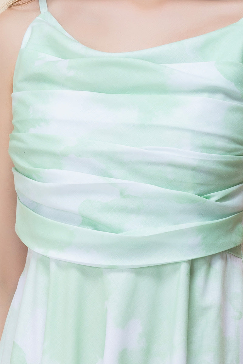 Minty Mist Tie-Dye Midi Dress