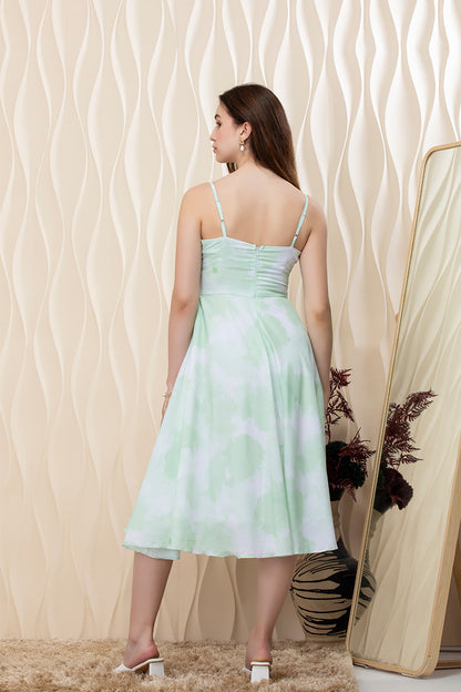 Minty Mist Tie-Dye Midi Dress