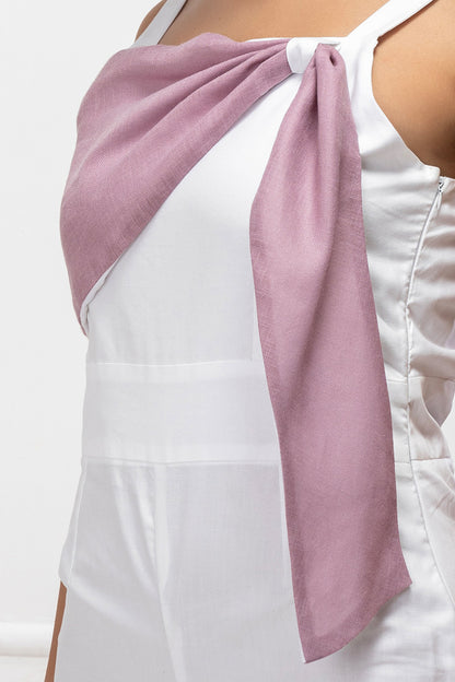 Blush Knot Detail White Jumpsuit