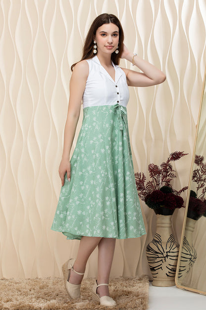 Pistachio Whisper Collared Midi Dress