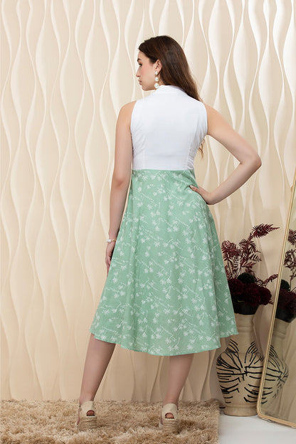 Pistachio Whisper Collared Midi Dress