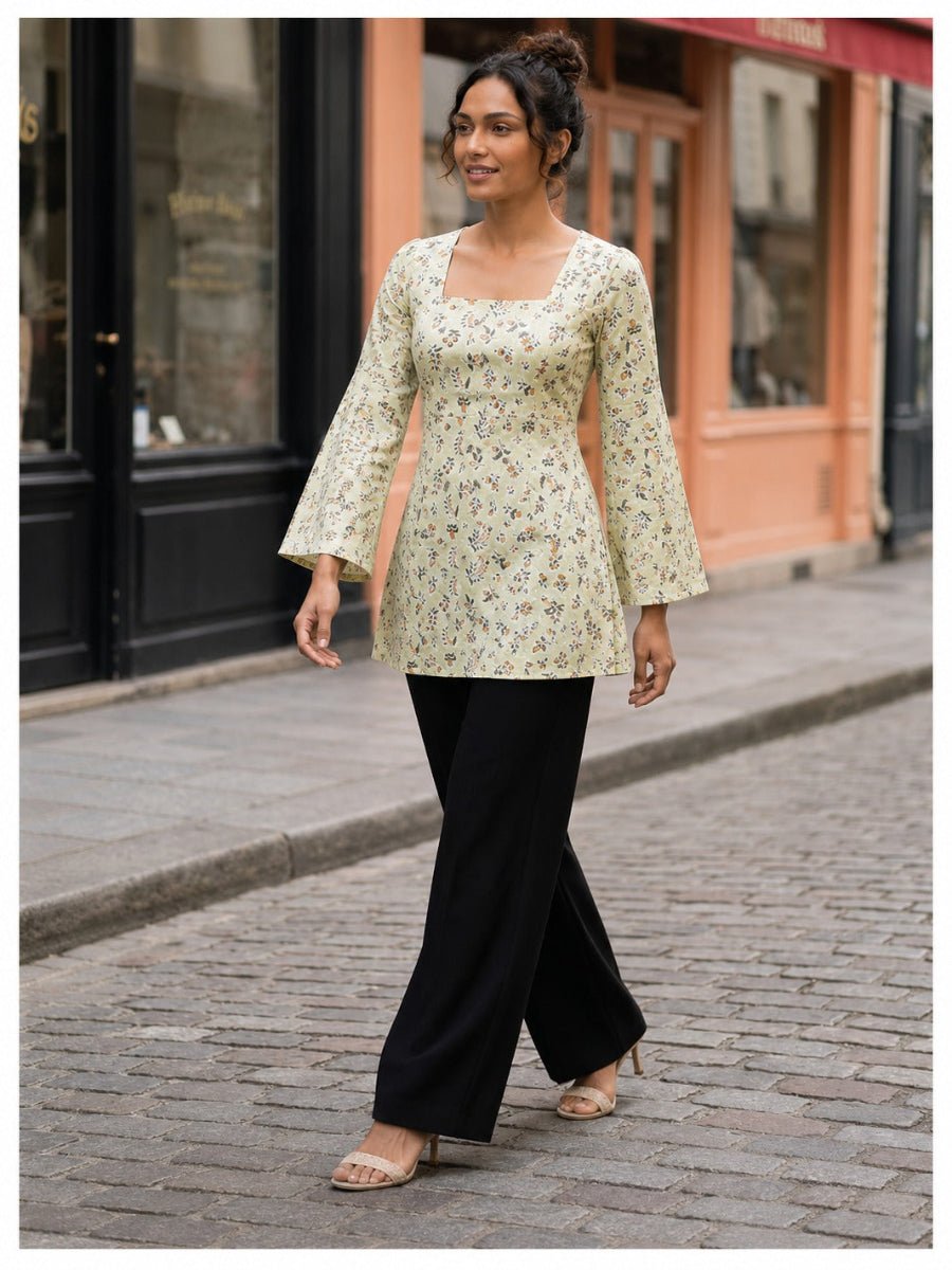 Sage Meadow Tie-Up Short Kurti