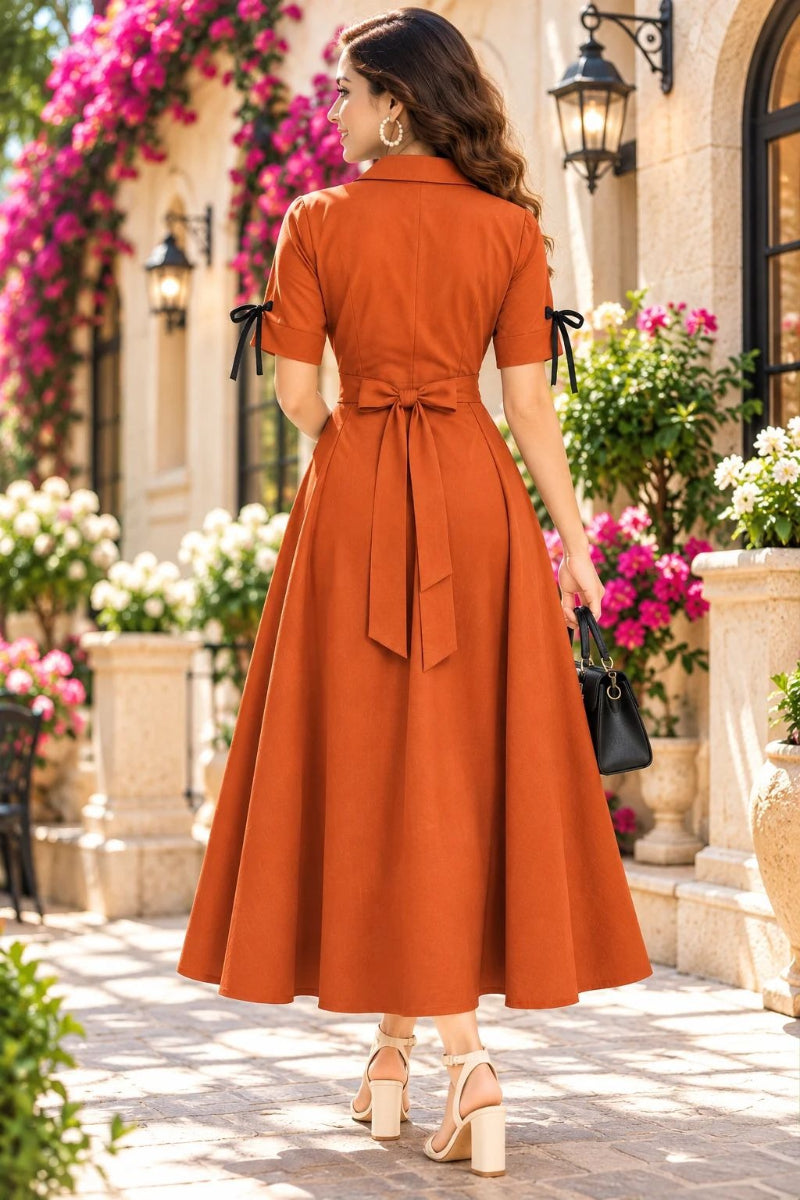 Rustic Rose Vintage Ribbon-Tie Dress