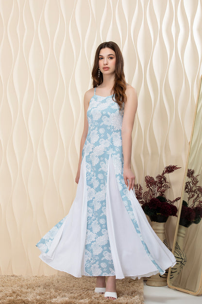 Frost Blossom Panel Maxi Dress