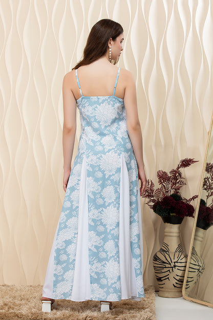 Frost Blossom Panel Maxi Dress
